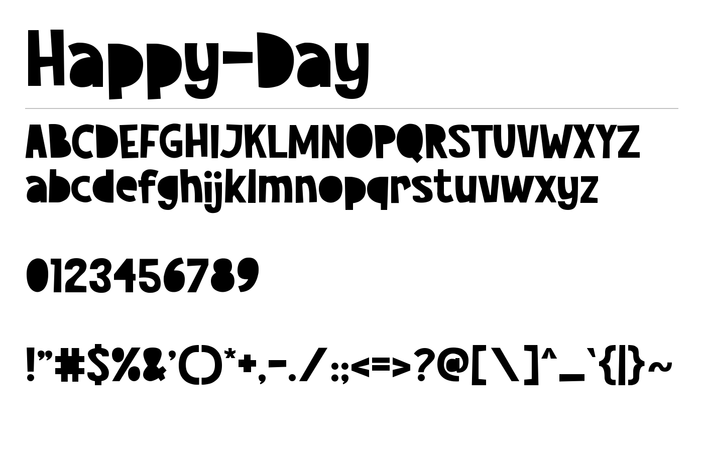 Happy Day Font preview