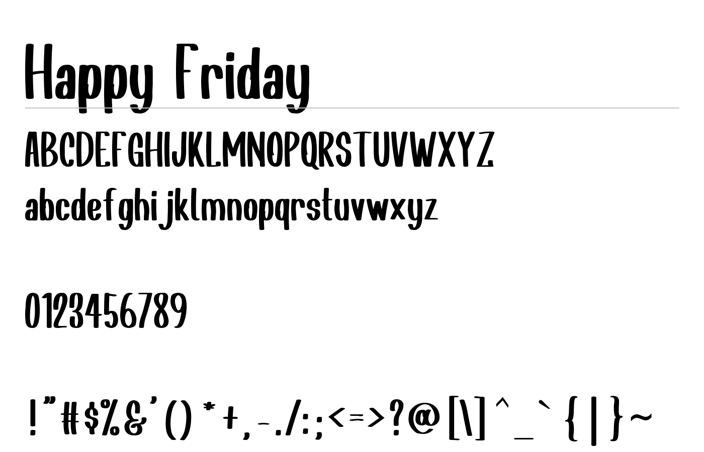 Happy Friday Font preview