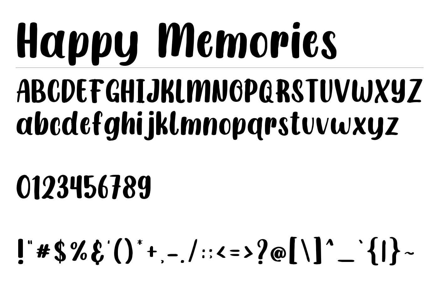 Happy Memories Font preview