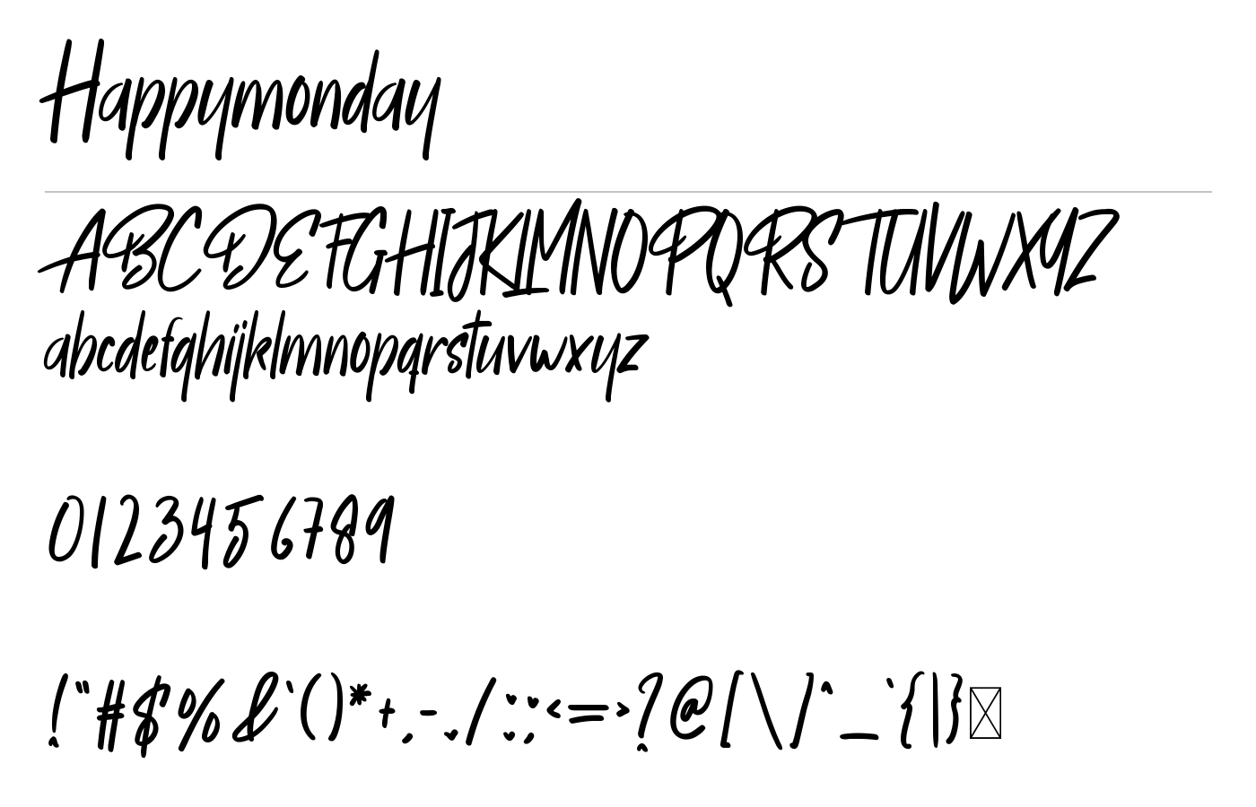 Happymonday Font preview