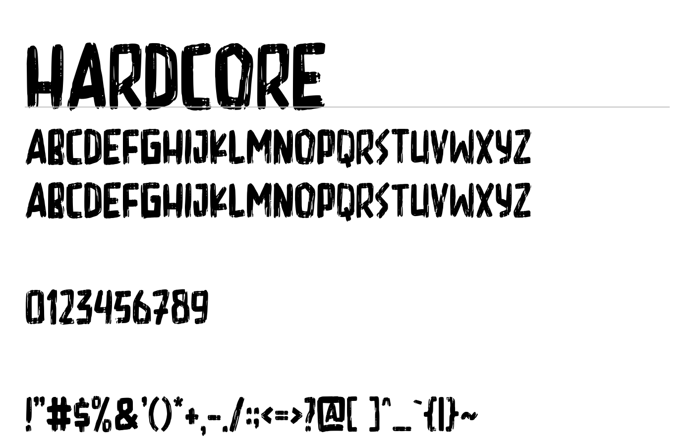 Hardcore Brush Font preview