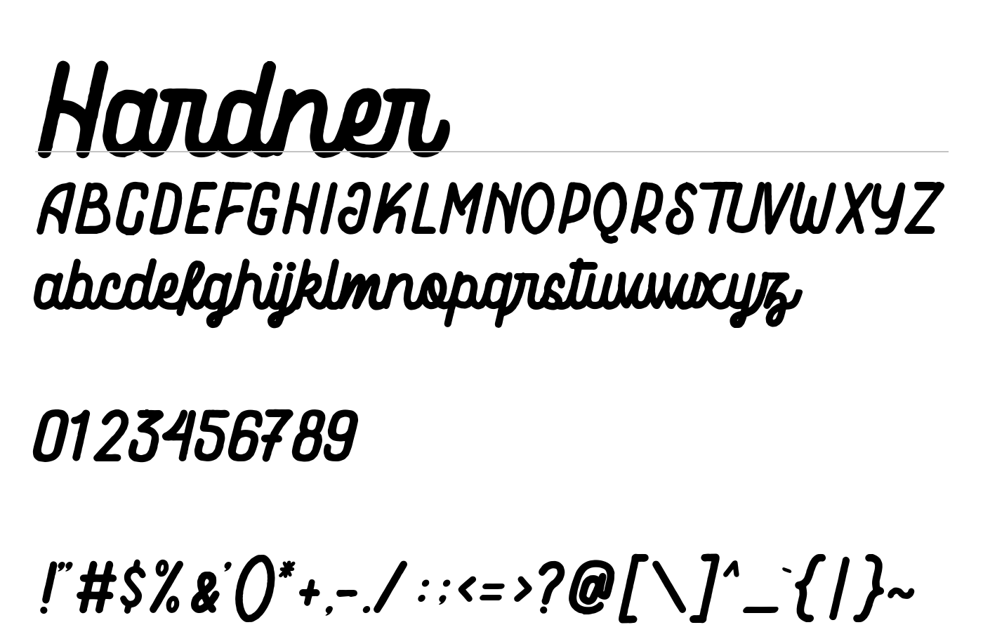 Hardner Retro Font preview