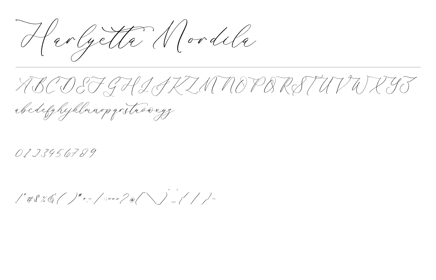 Harlyetta Mordila Font preview