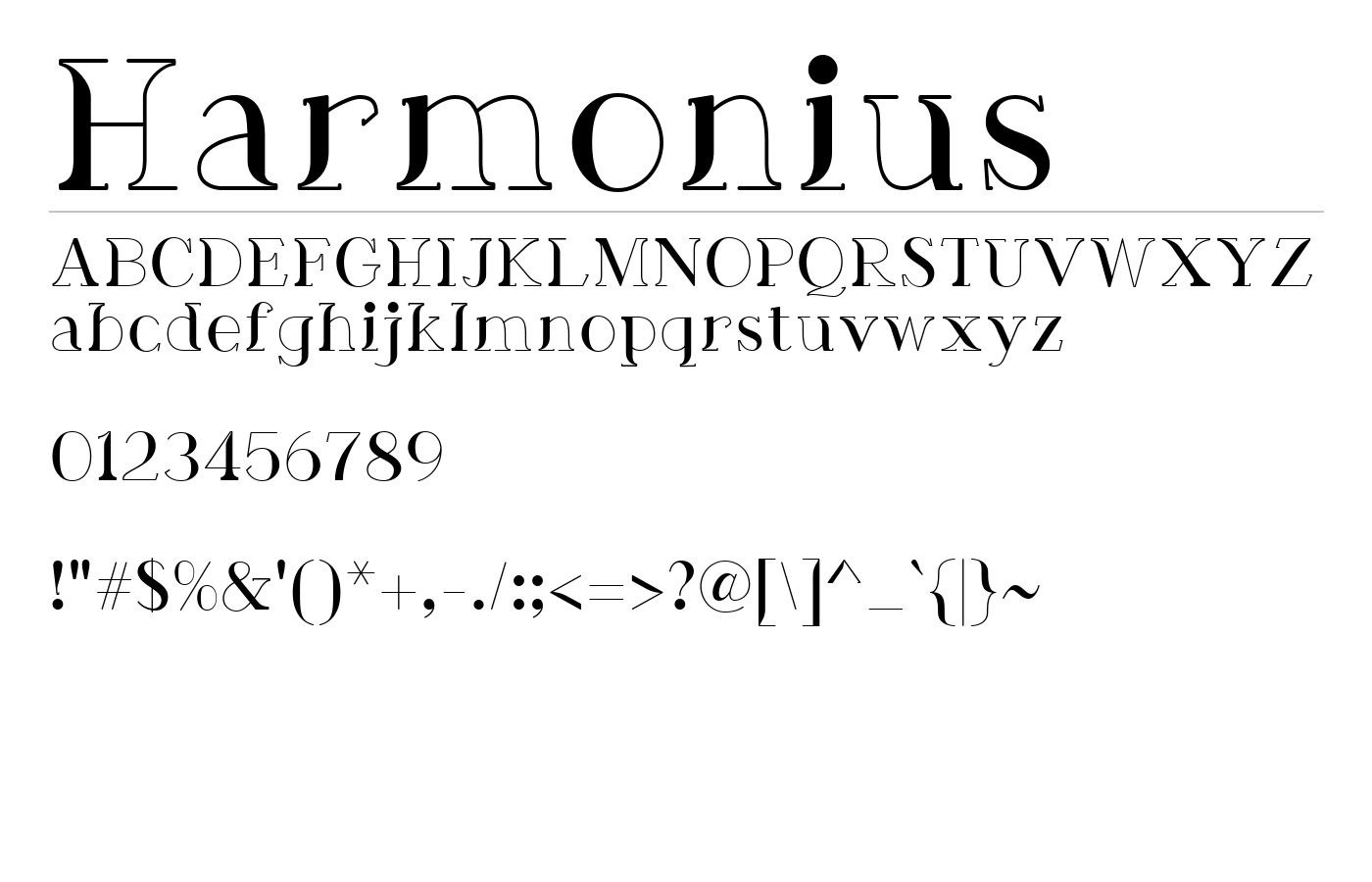 Harmonius Font preview