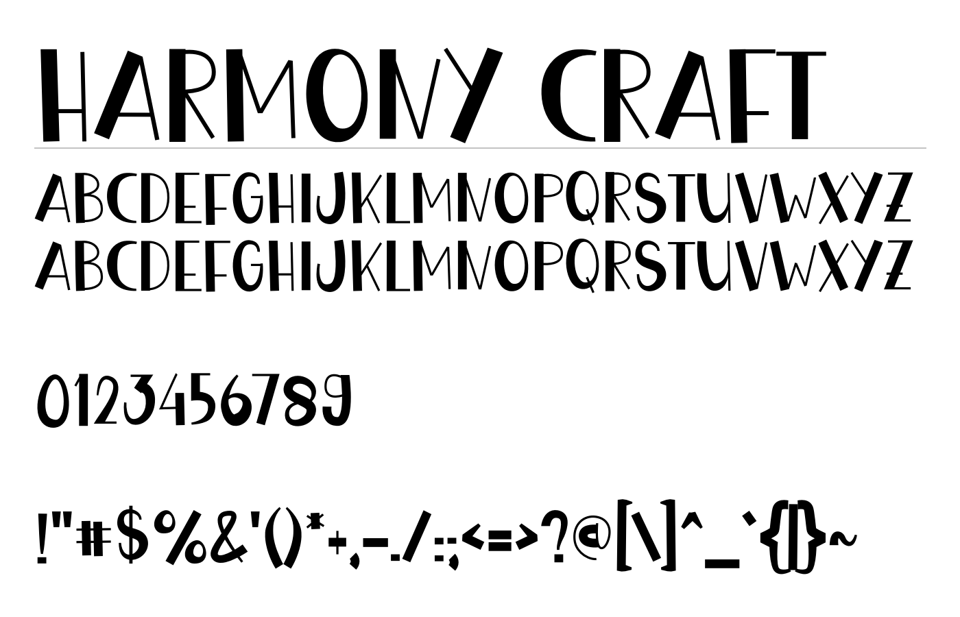 Harmoni Craft Font preview