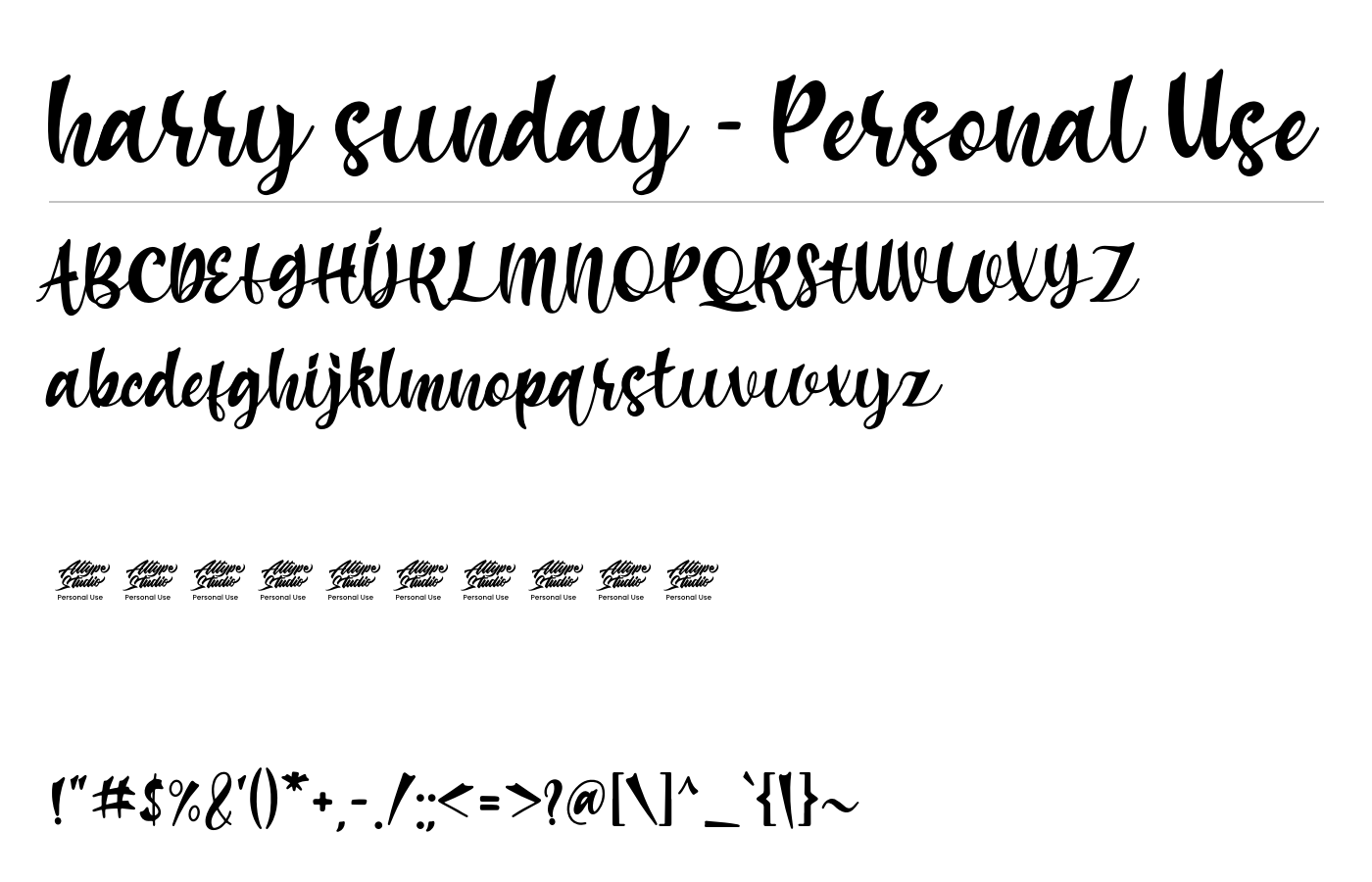 Harry Sunday Font preview