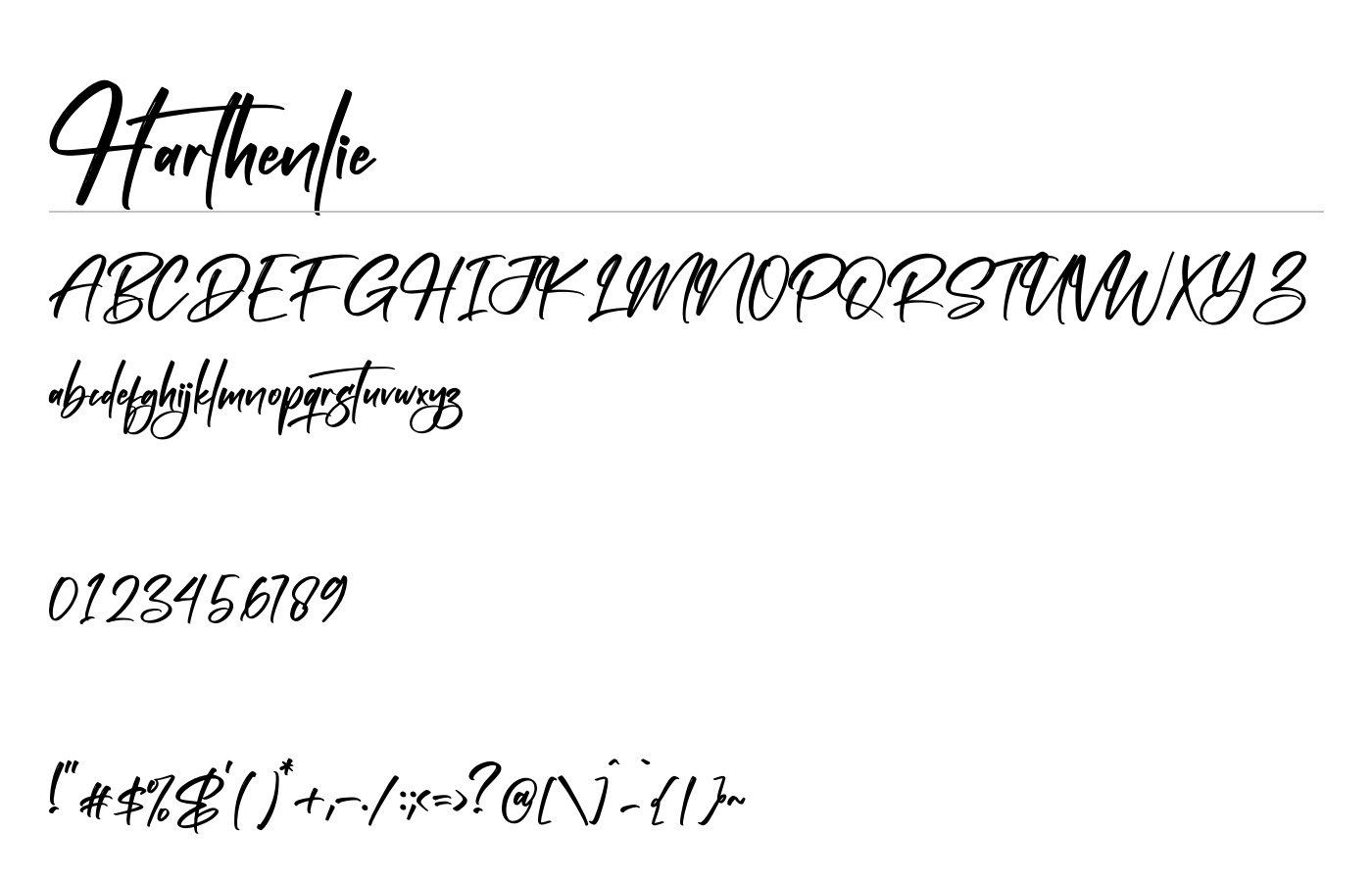 Harthenlie Font preview