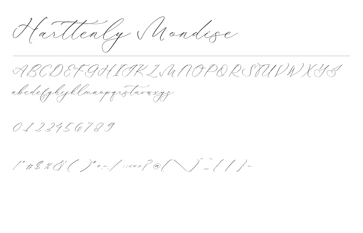 Harttenly Mondise Font preview
