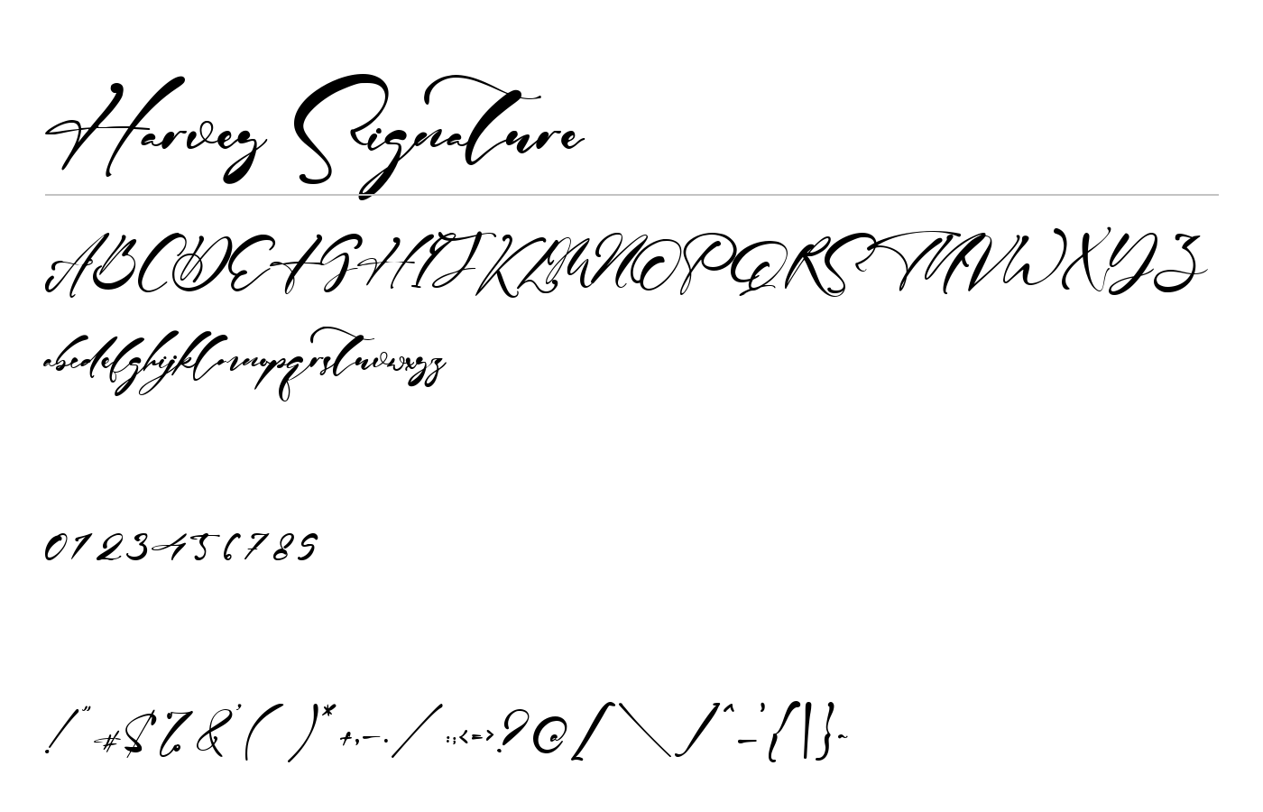 Harvey Signature Font preview