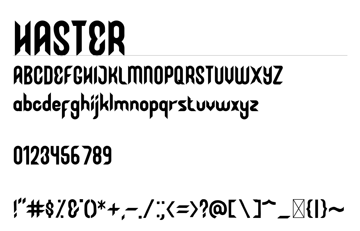 Haster Font preview