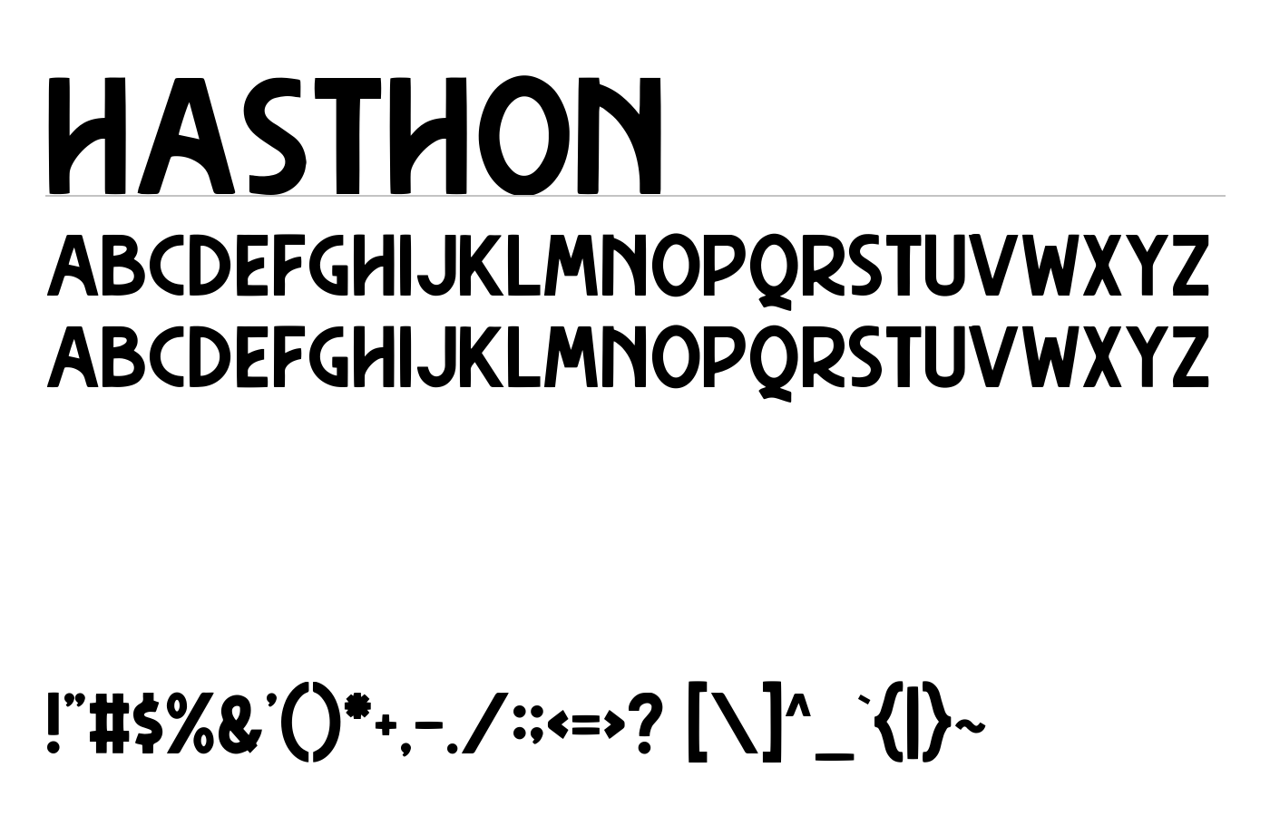 Hasthon Font preview