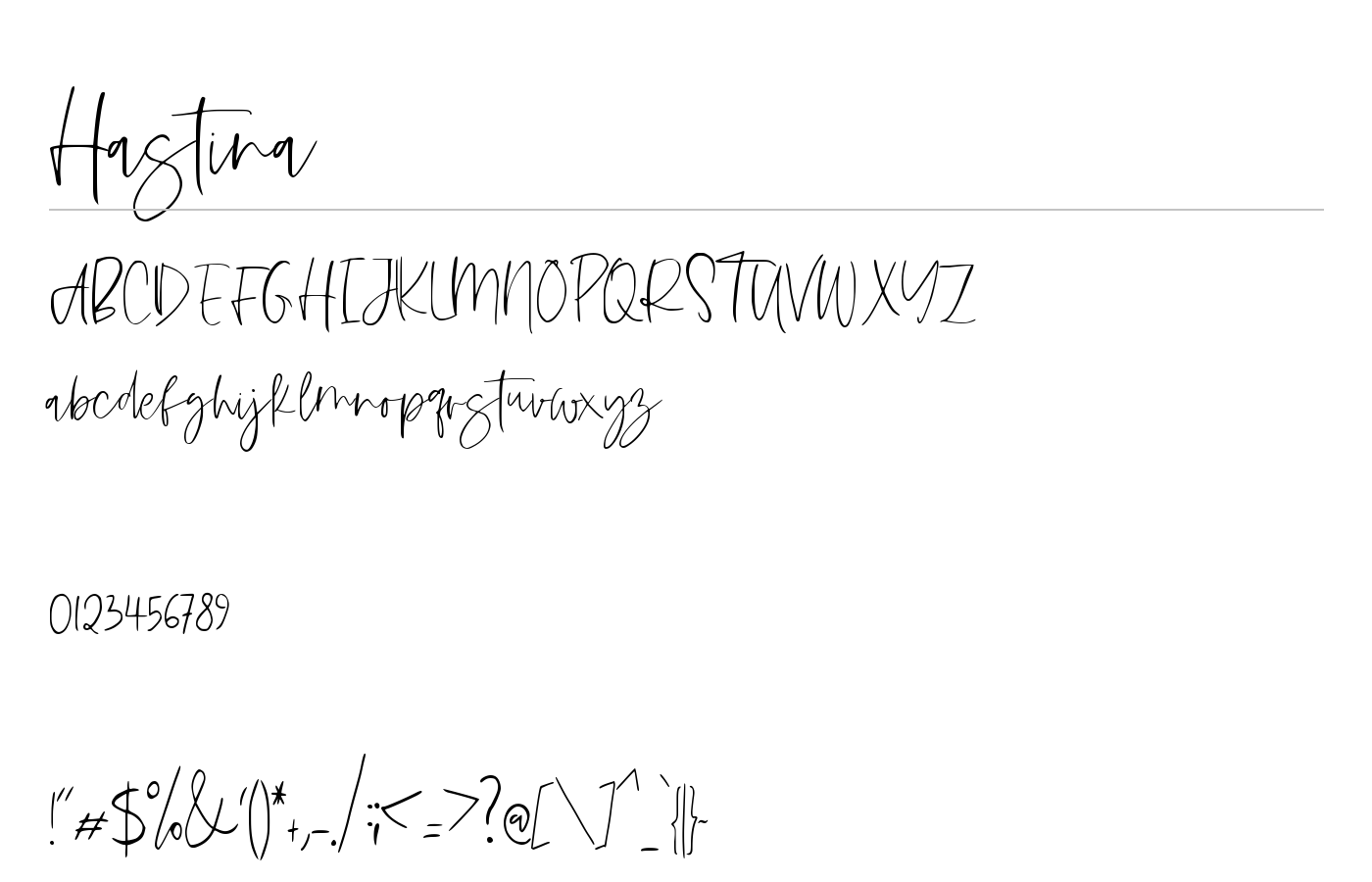 Hastina Font preview