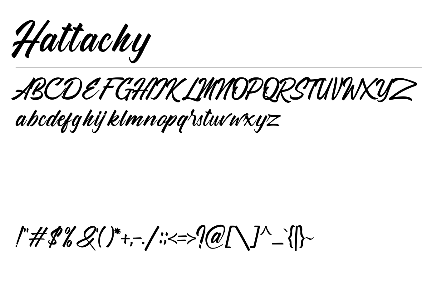Hattachy Font preview