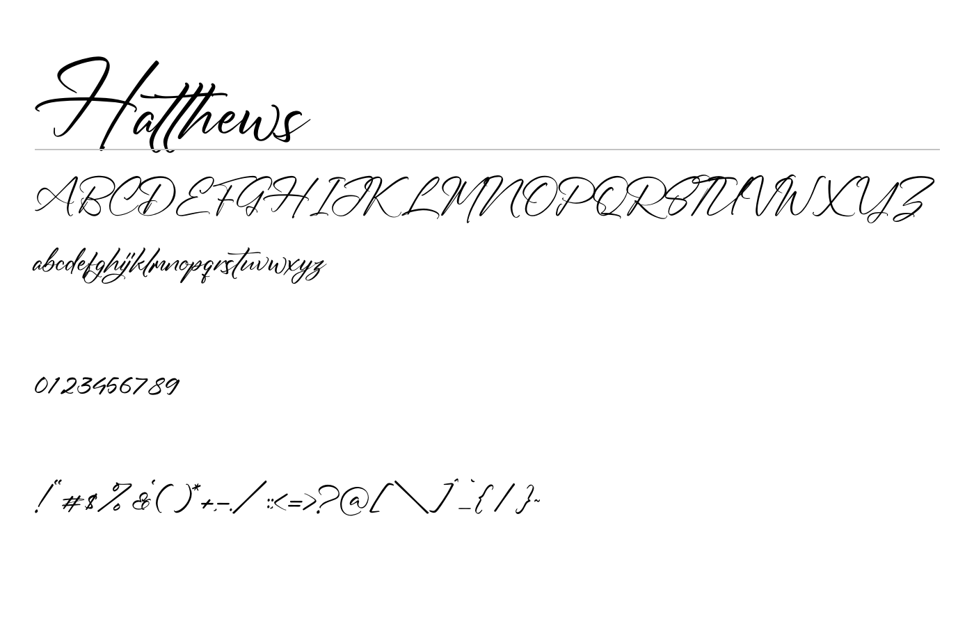 Hatthews Font preview