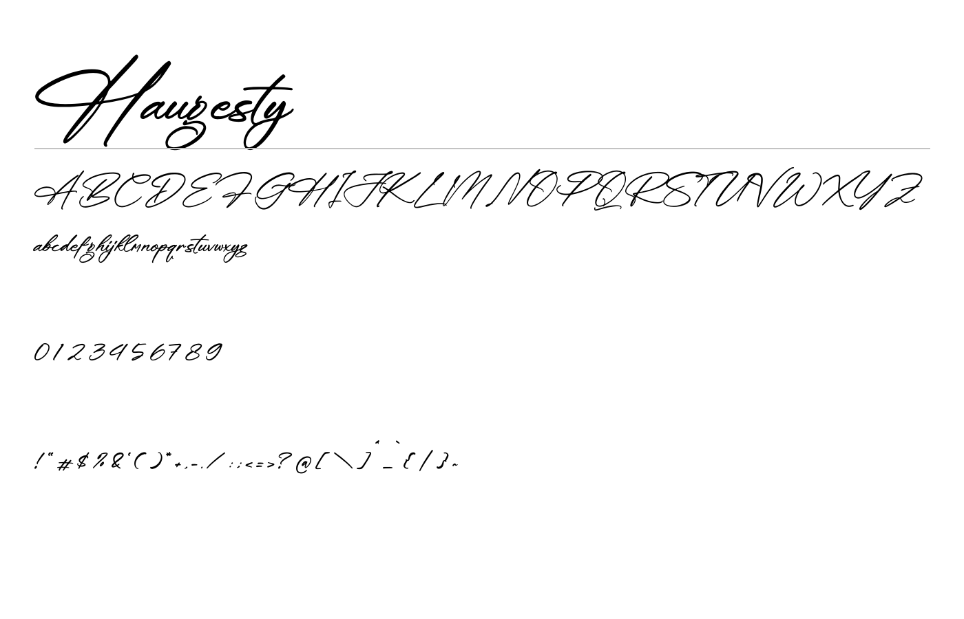Haugesty Font preview