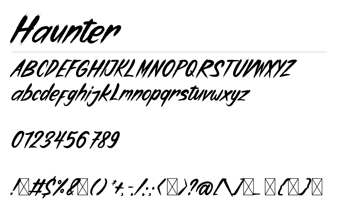 Haunter Font preview