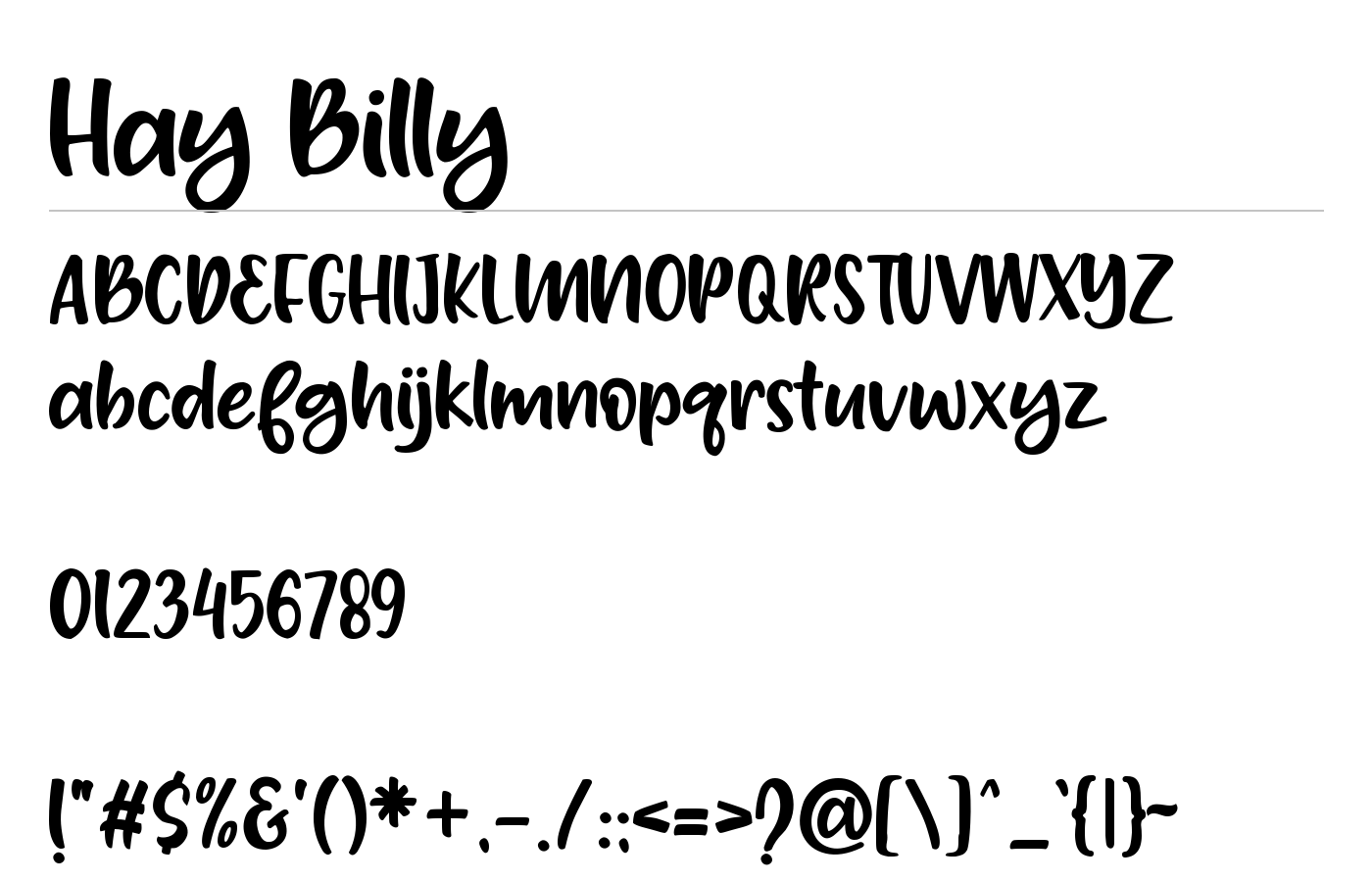 Hay Billy Font preview