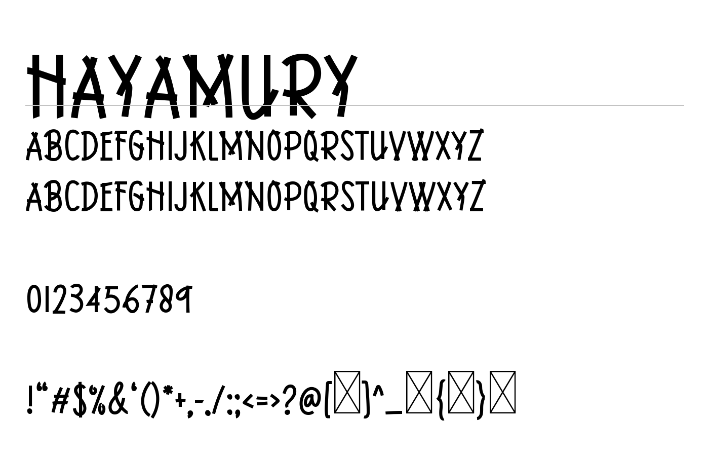 Hayamury Font preview