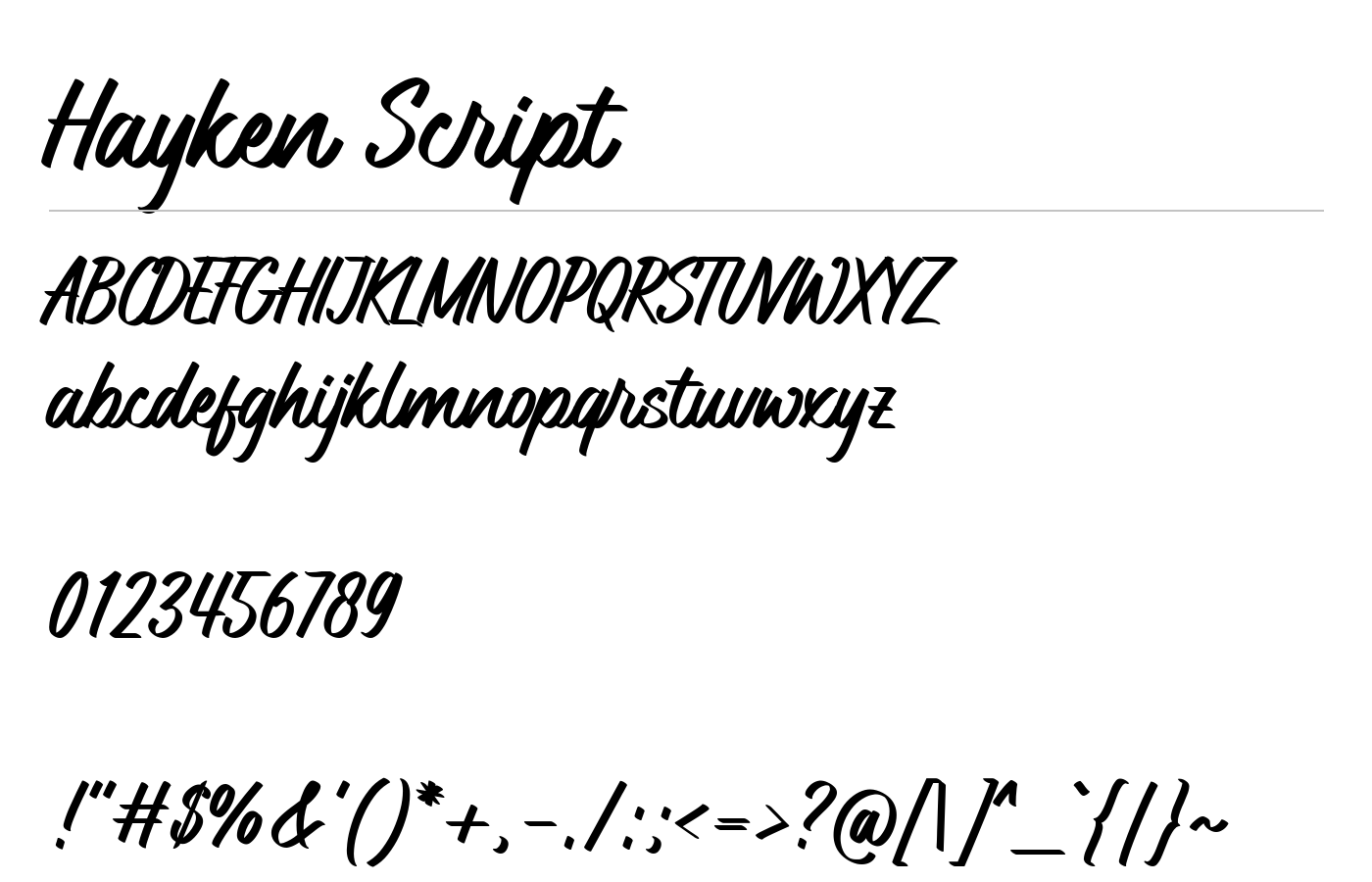 Hayken Script Font preview