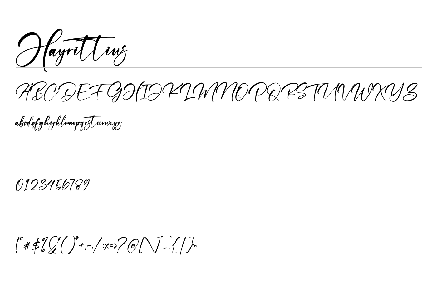 Hayrittius Font preview