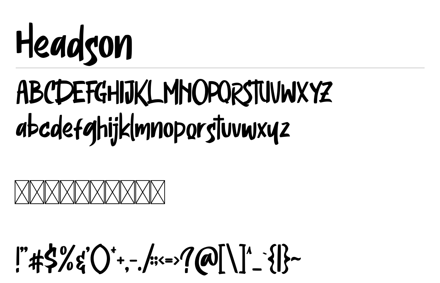 Headson Font preview