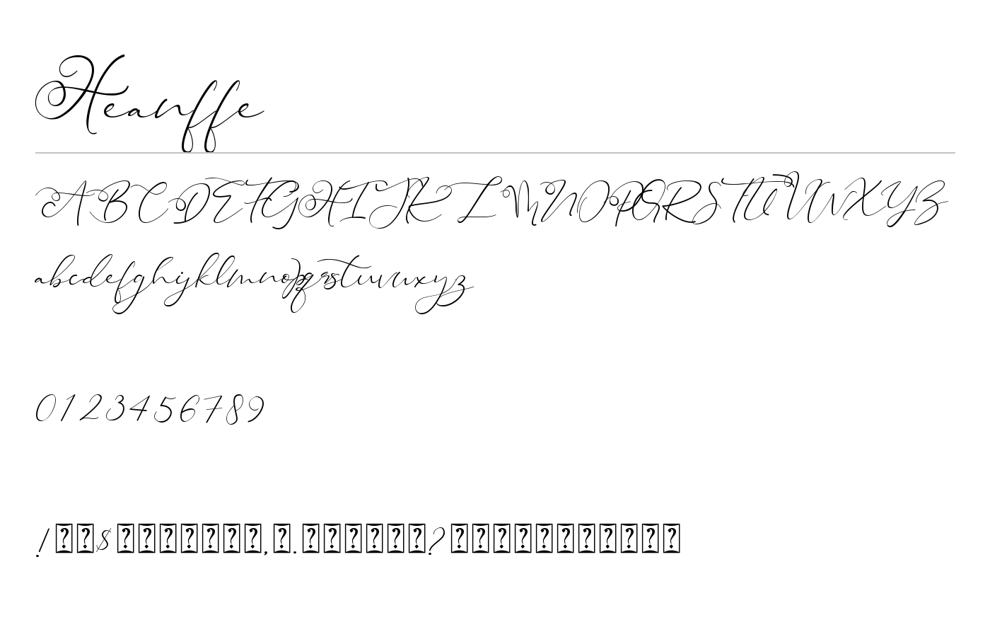 Heanffe Font preview