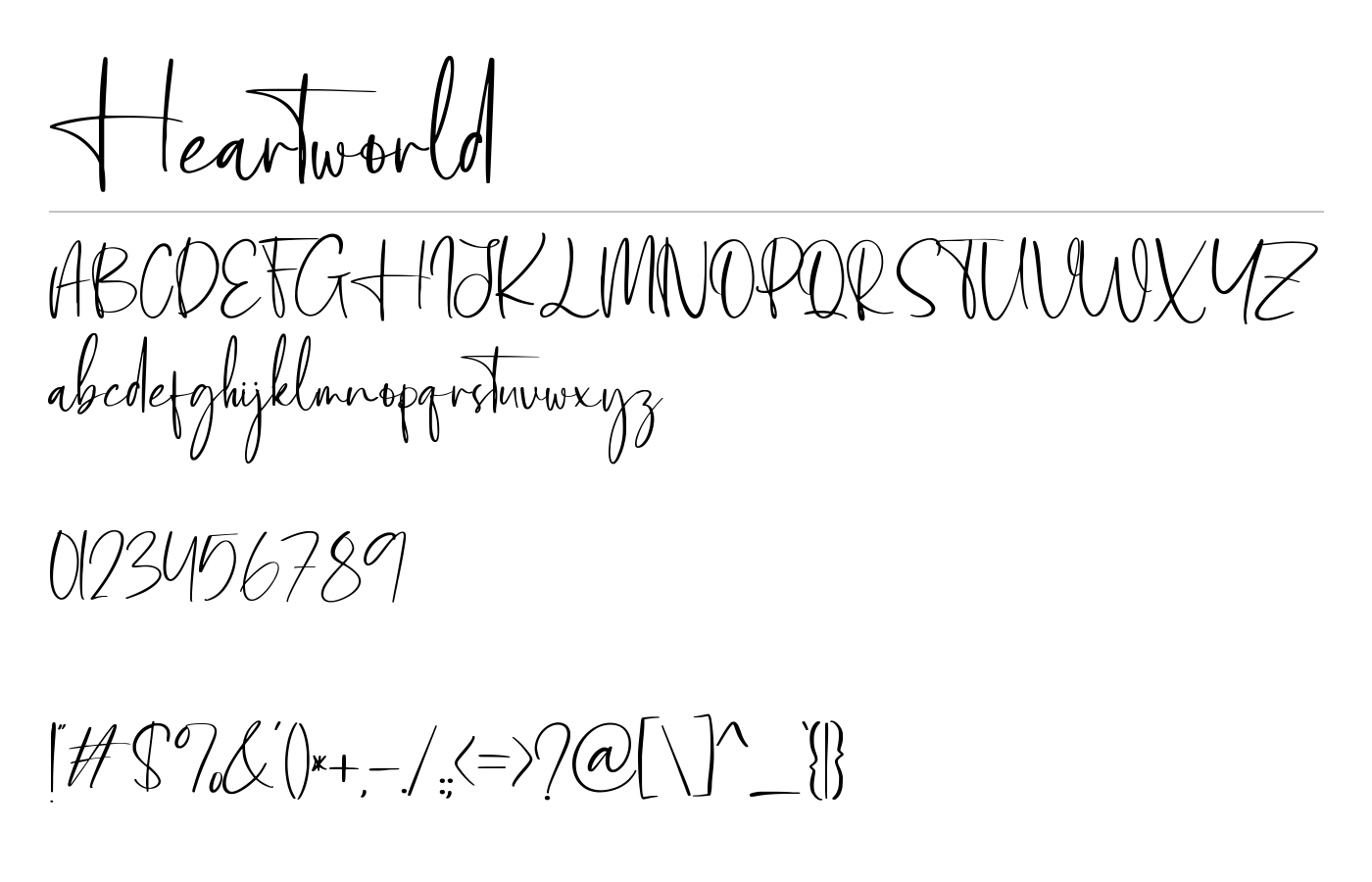Heartworld Font preview