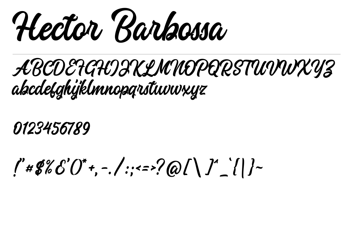 Hector Barbossa Font preview