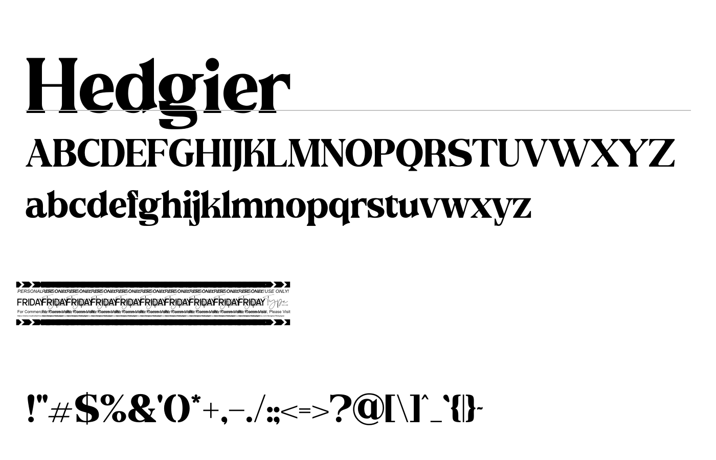 Hedgier Font preview
