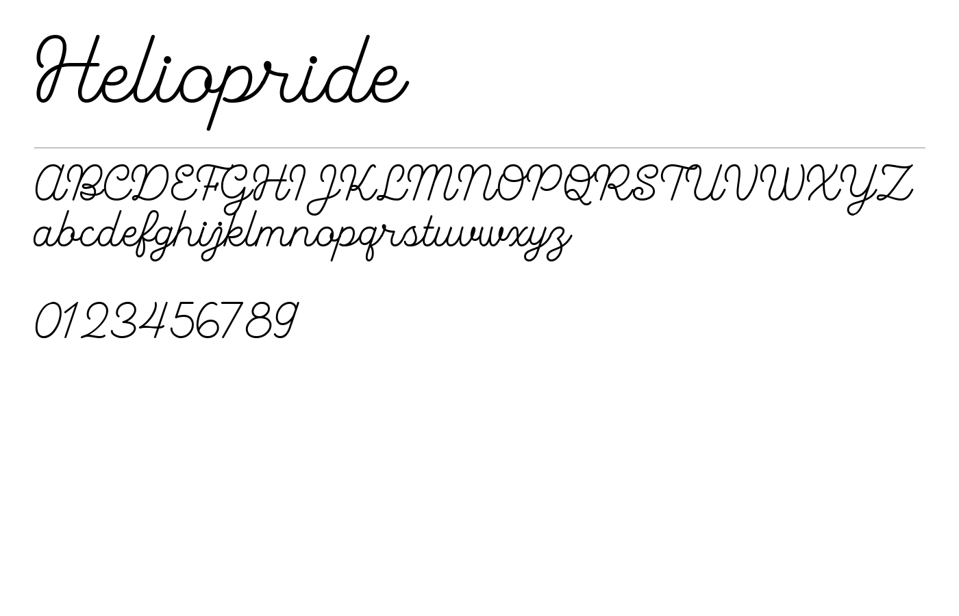 Heliopride Font preview