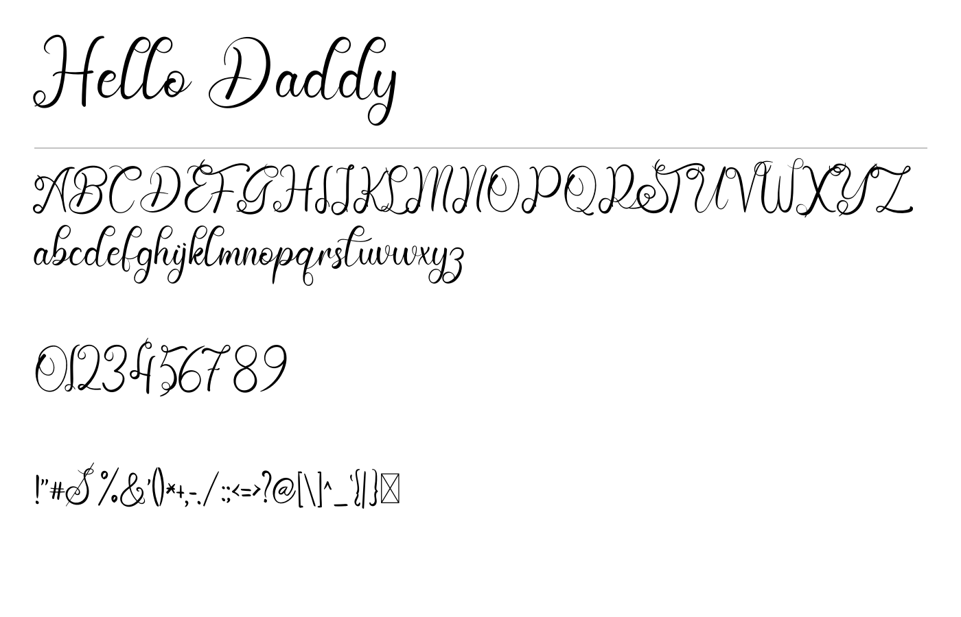 Hello Daddy Font preview