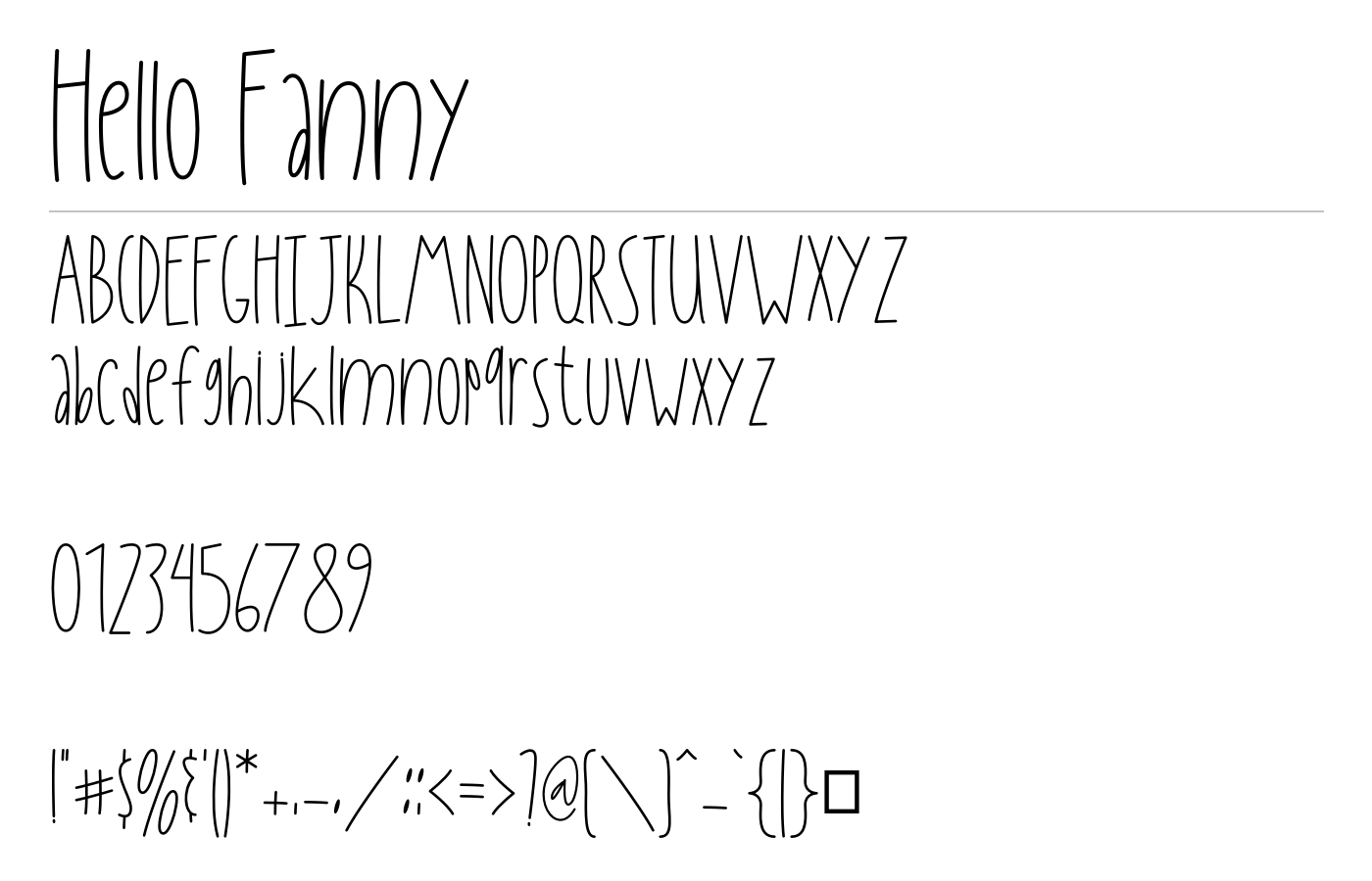 Hello Fanny Font preview