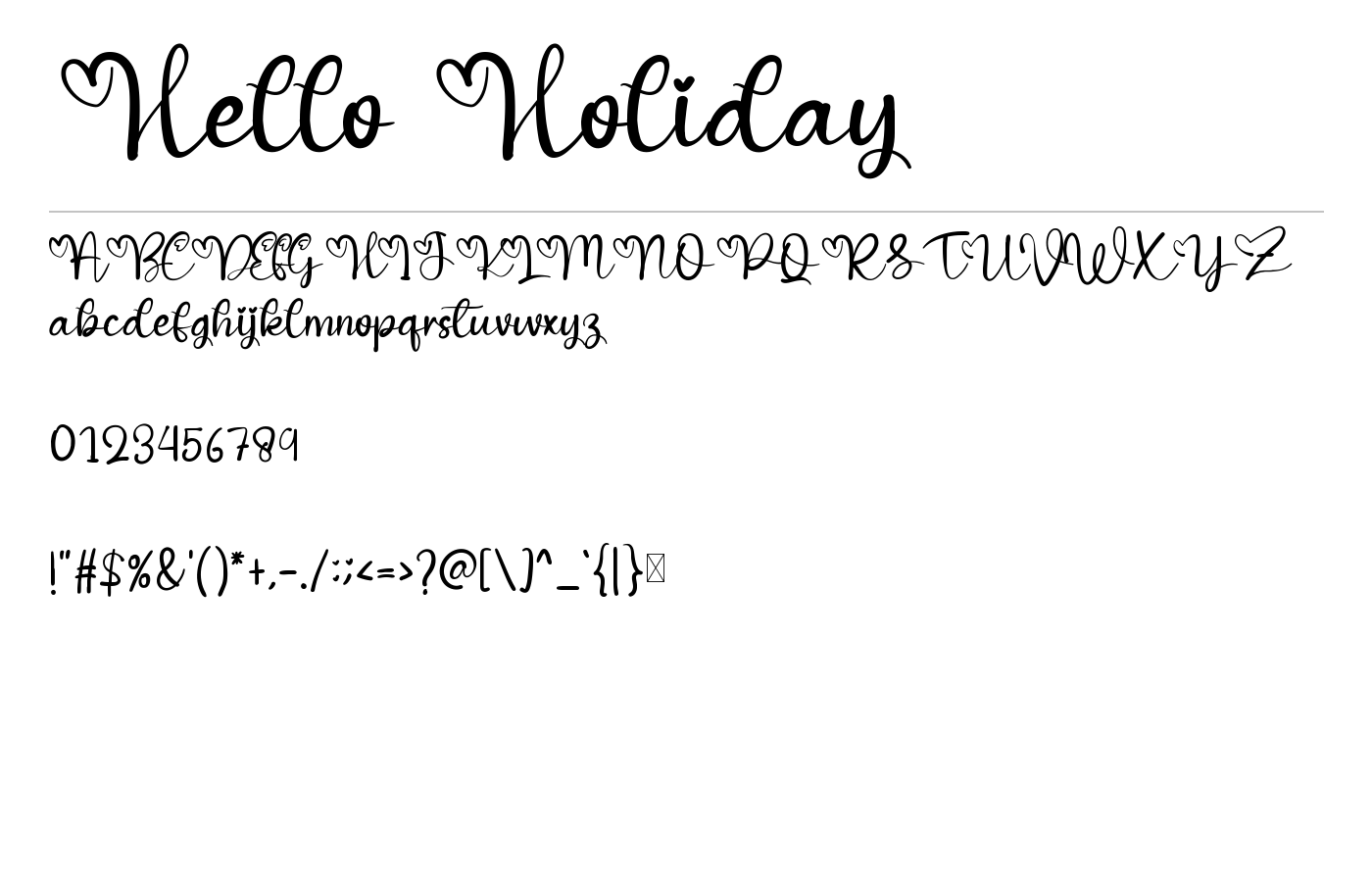 Hello Holiday Font preview