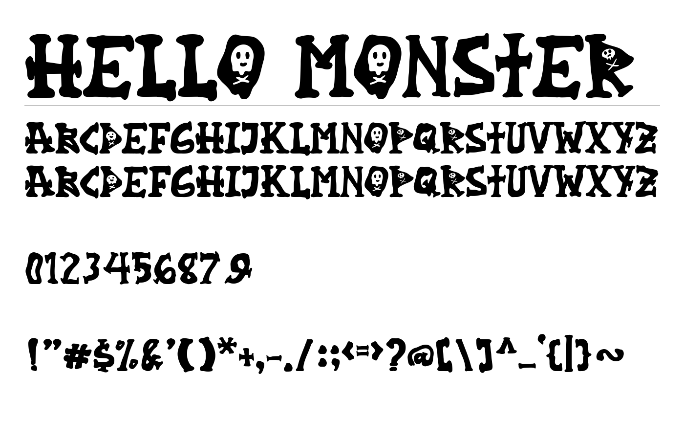Hello Monster Font preview