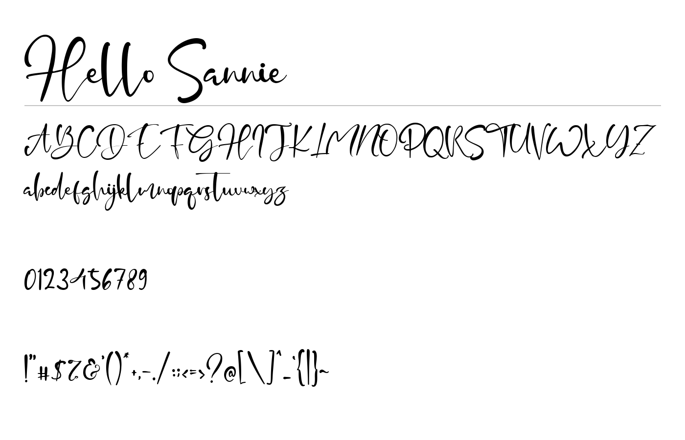 Hello Sannie Font preview