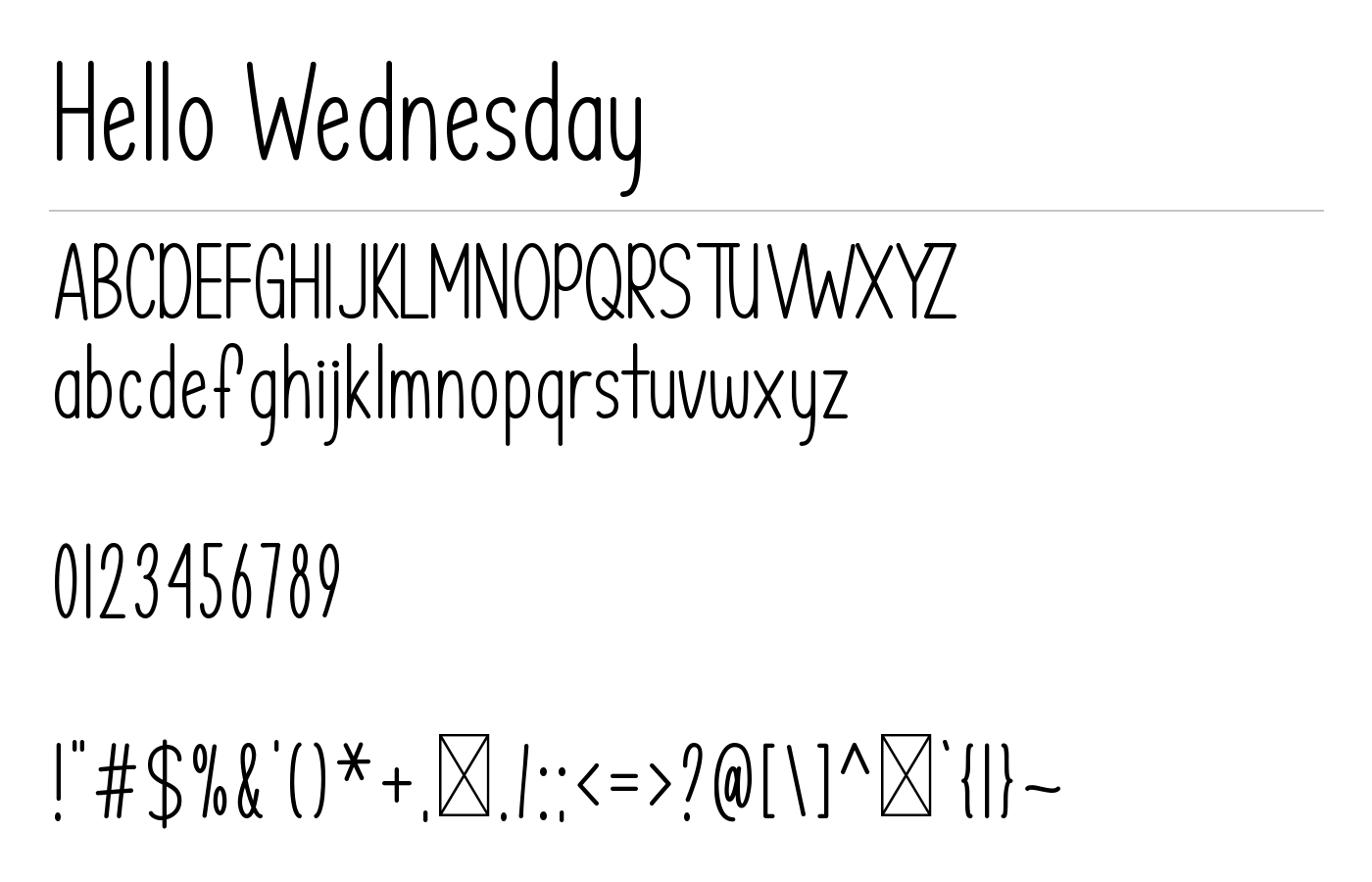 Hello Wednesday Font preview