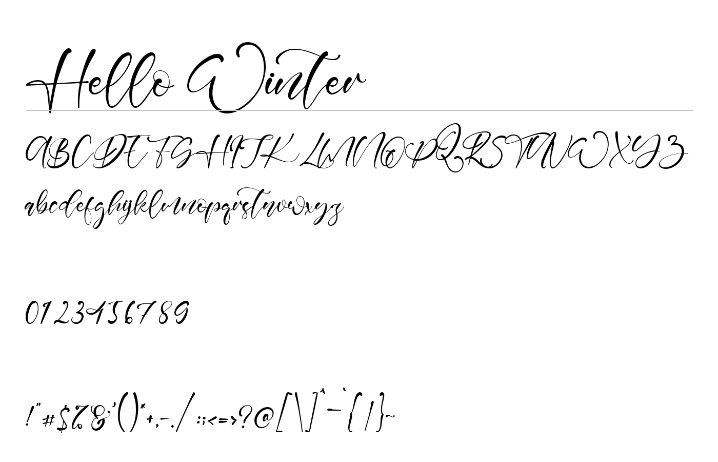 Hello Winter Font preview