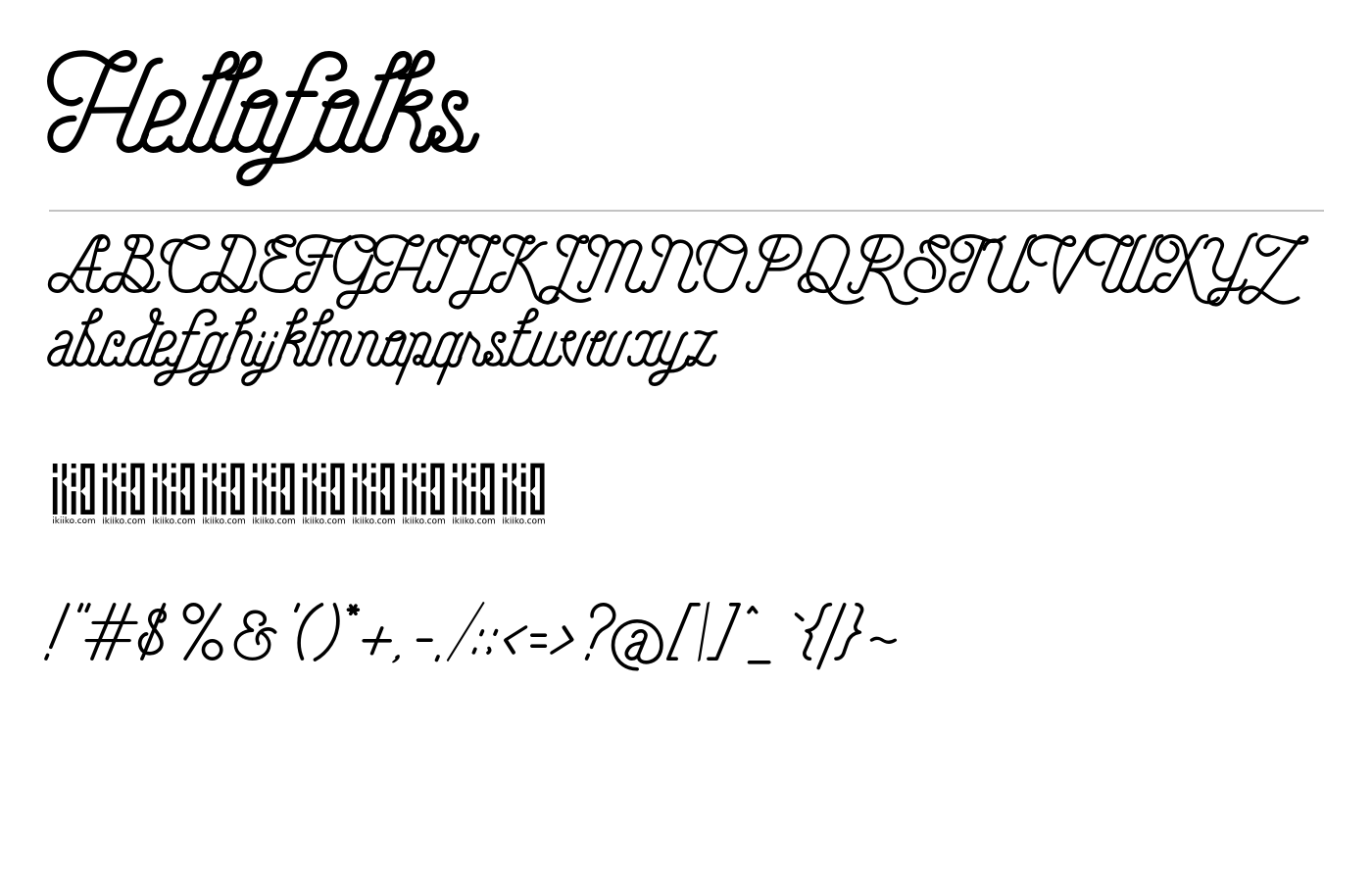 Hellofolks Font preview