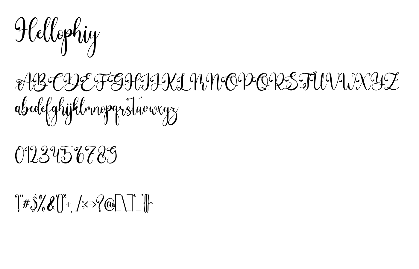 Hellophiy Font preview