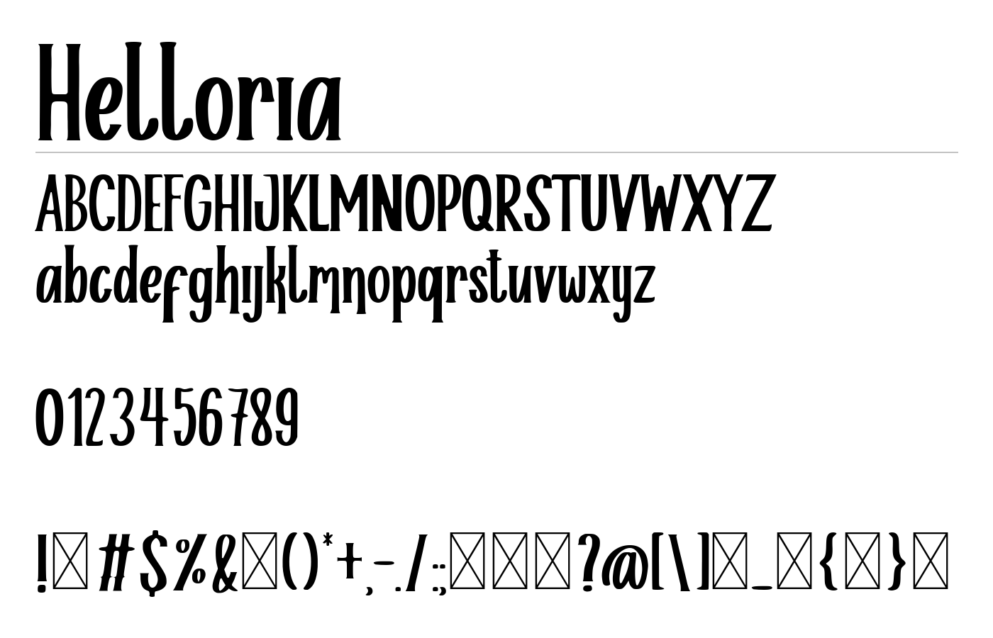 Helloria Font preview