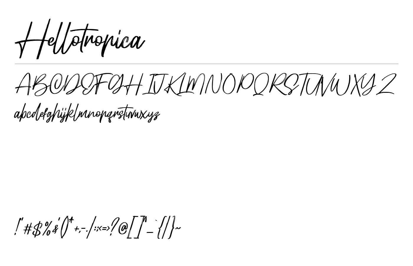 Hellotropica Handbrush Font preview