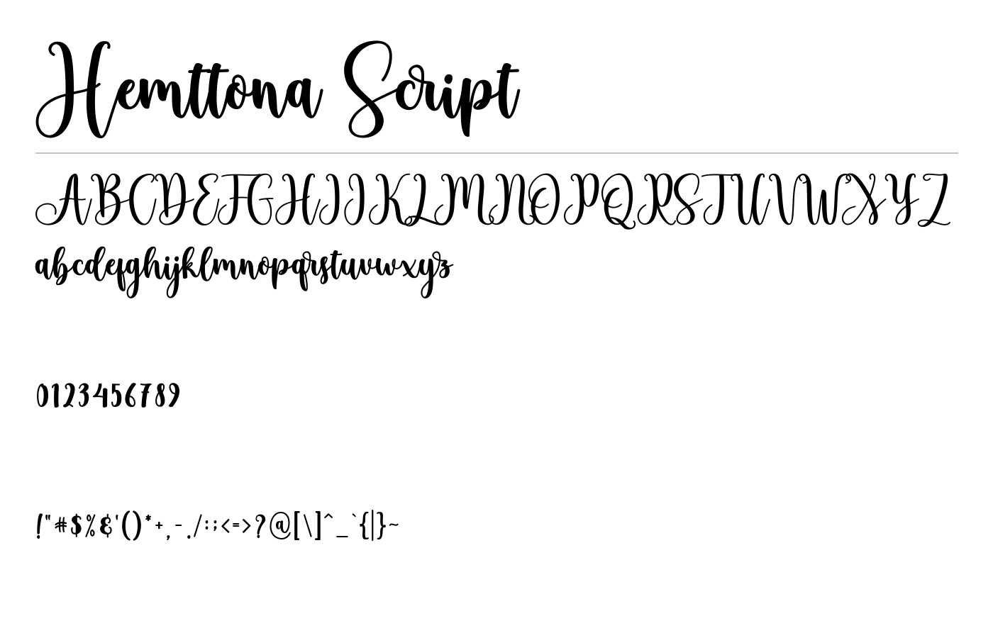 Hemttona Font preview