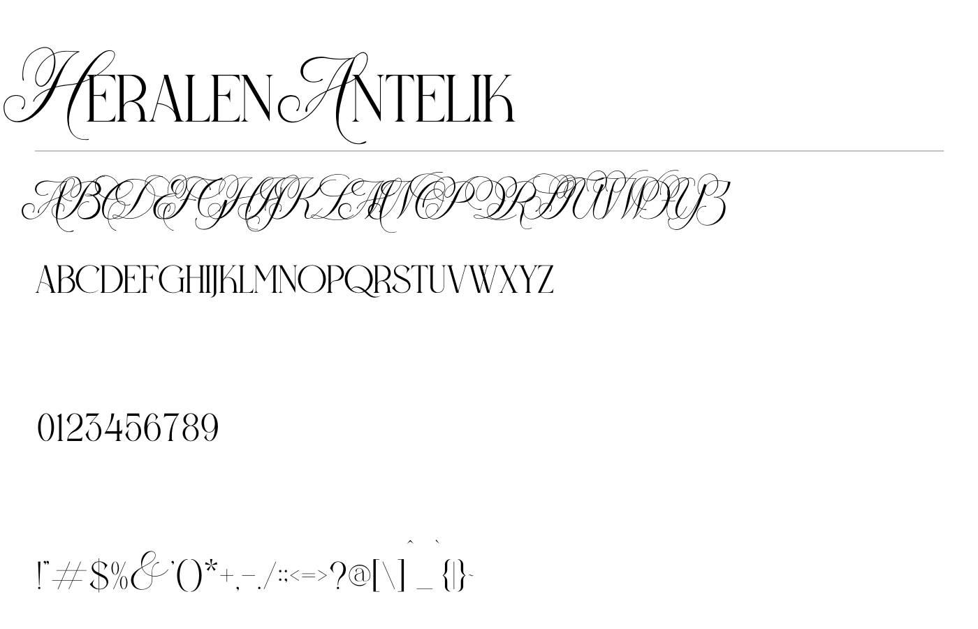 Heralen Antelik Font preview