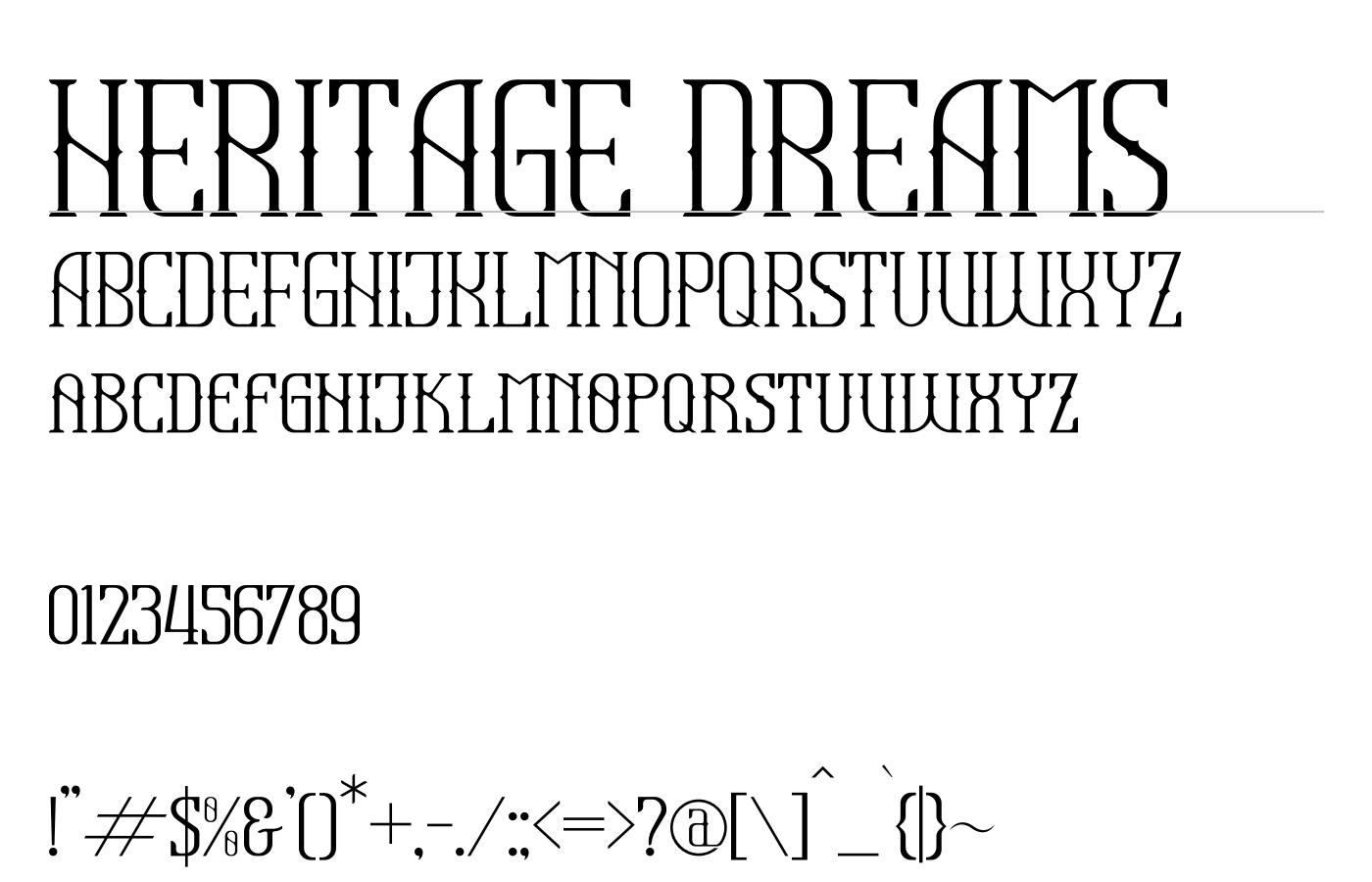 Heritage Dreams Font preview