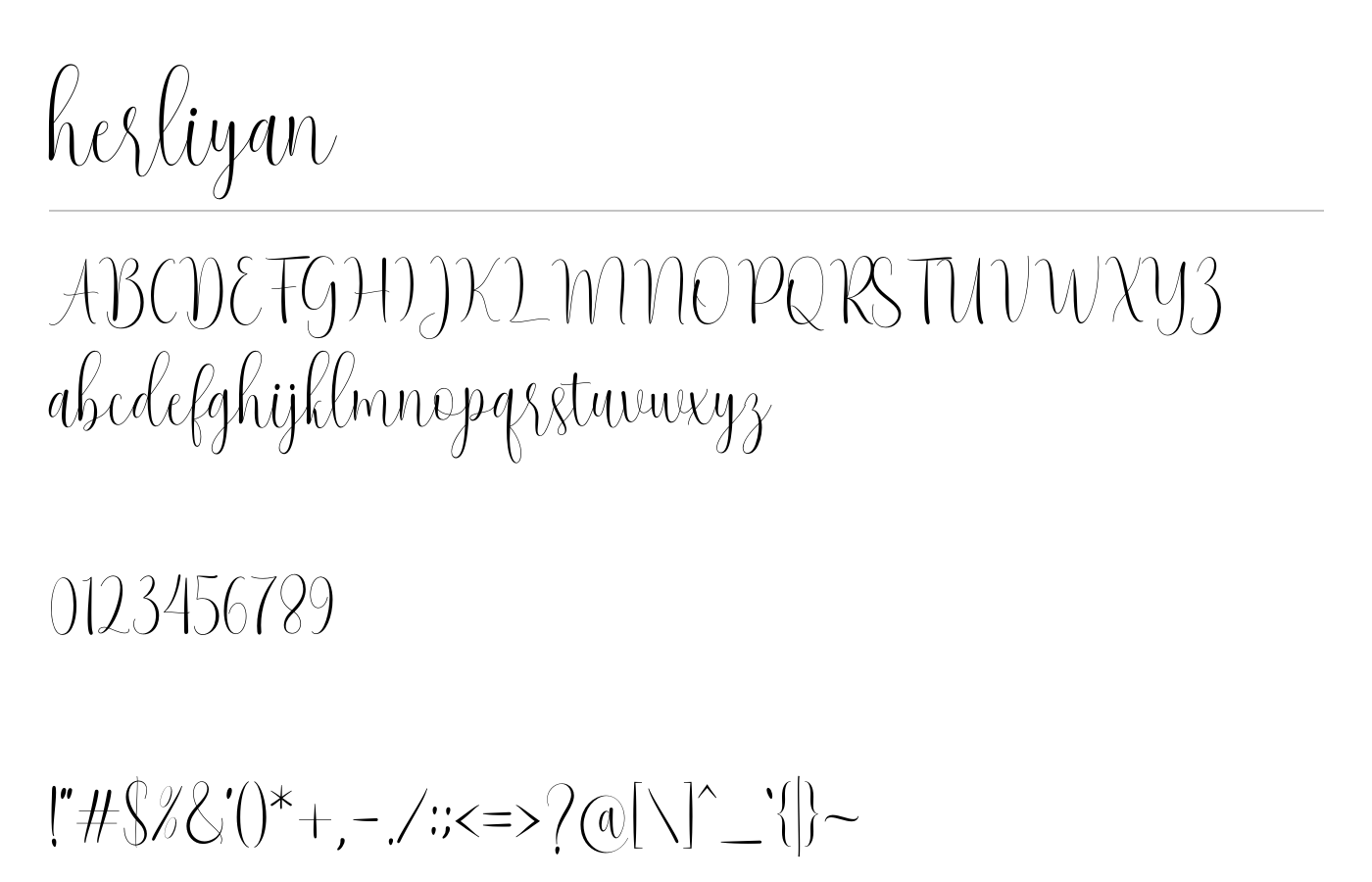 Herliyan Font preview