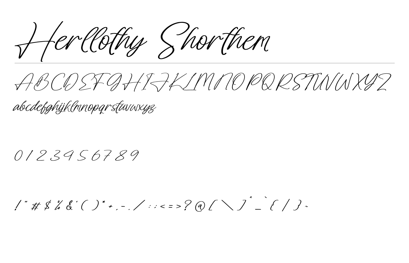 Herllothy Shorthem Font preview