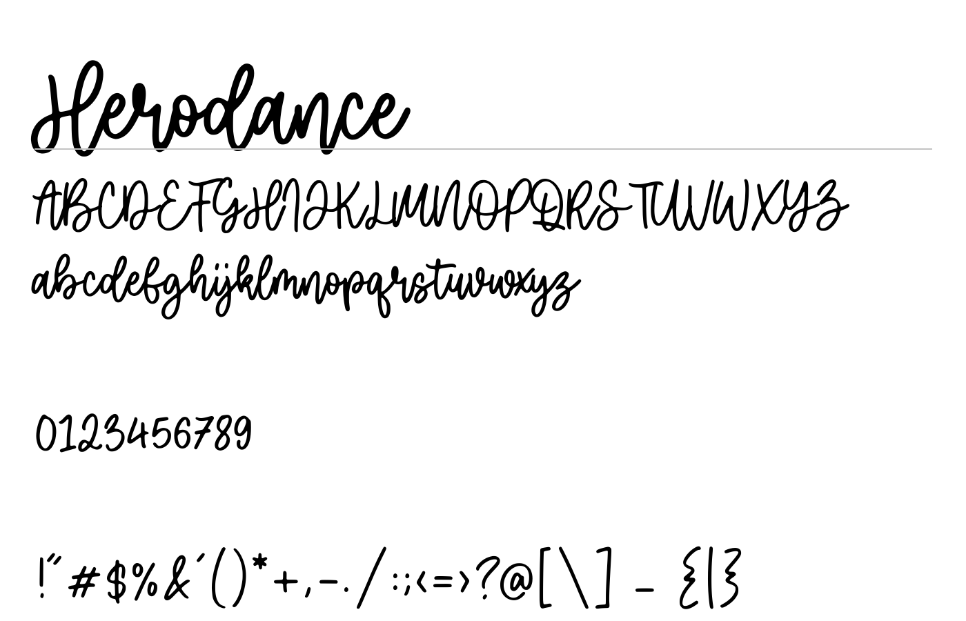 Herodance Font preview