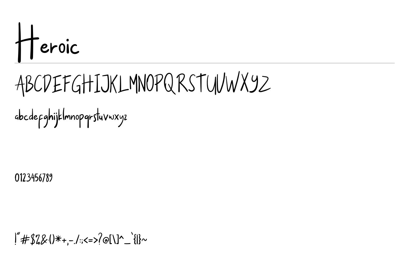 Heroic Font preview