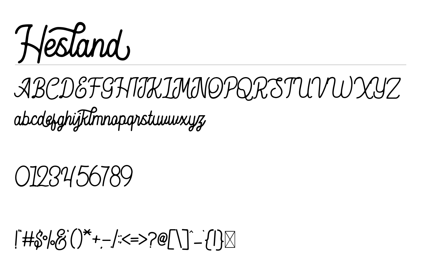 Hesland Vintage Script Font preview