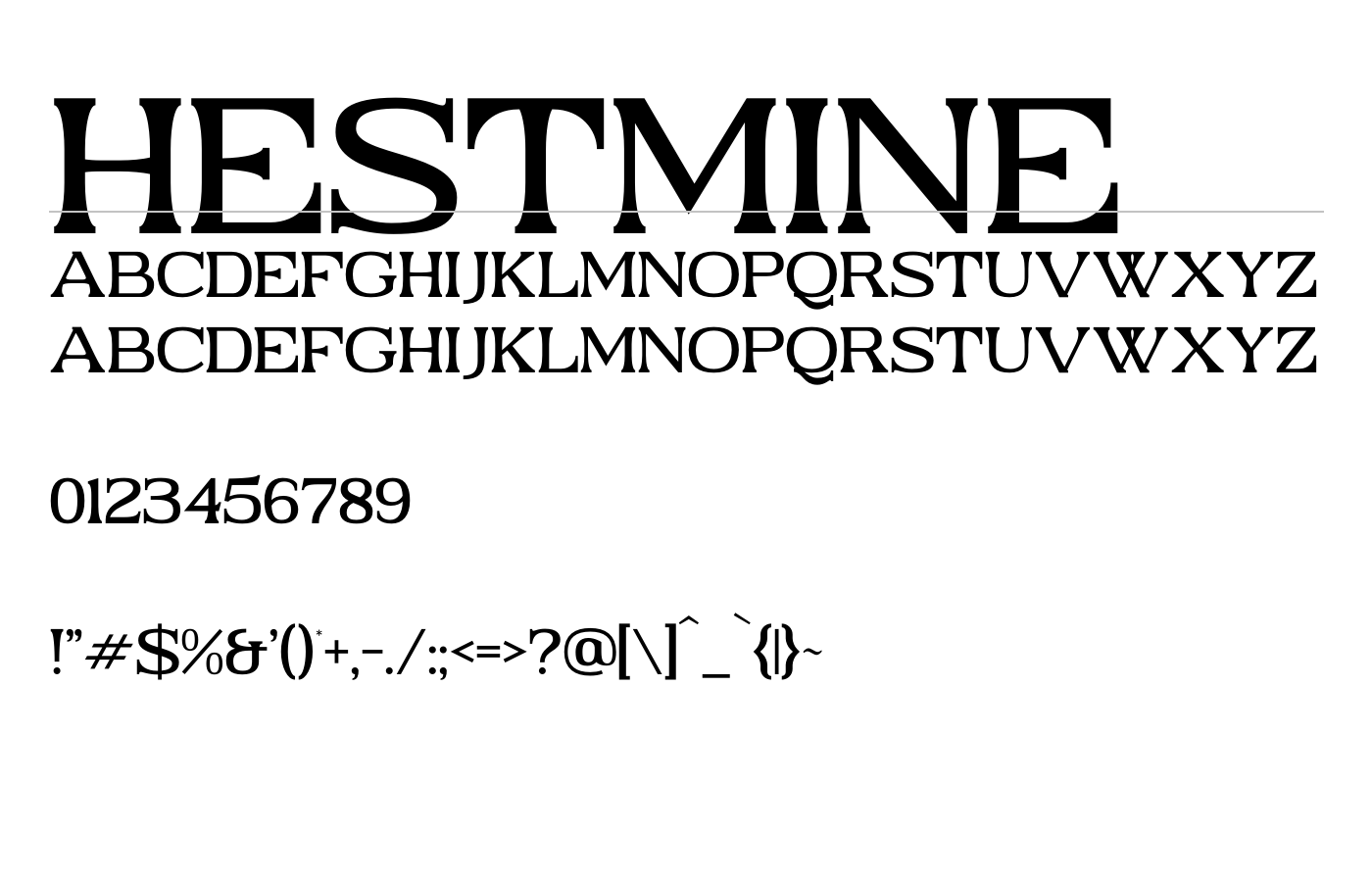 Hestmine Font preview